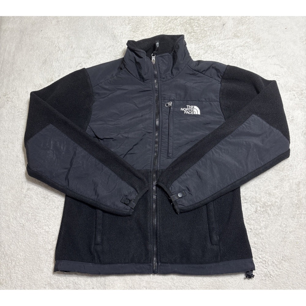 The North Face Denali Fleece Jacket Womens Small Black Logo Full Zip Polartec